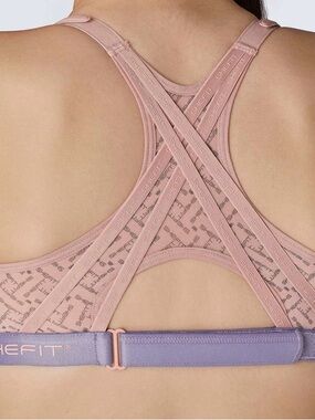 SHEFIT Pink Rose Dust & Lavender Adjustable Crossback Sports Bra S